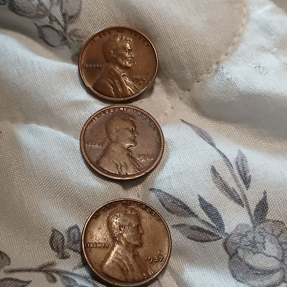 Rare Lincoln 1 cent Wheat Pennies 1918, 1937, 1941